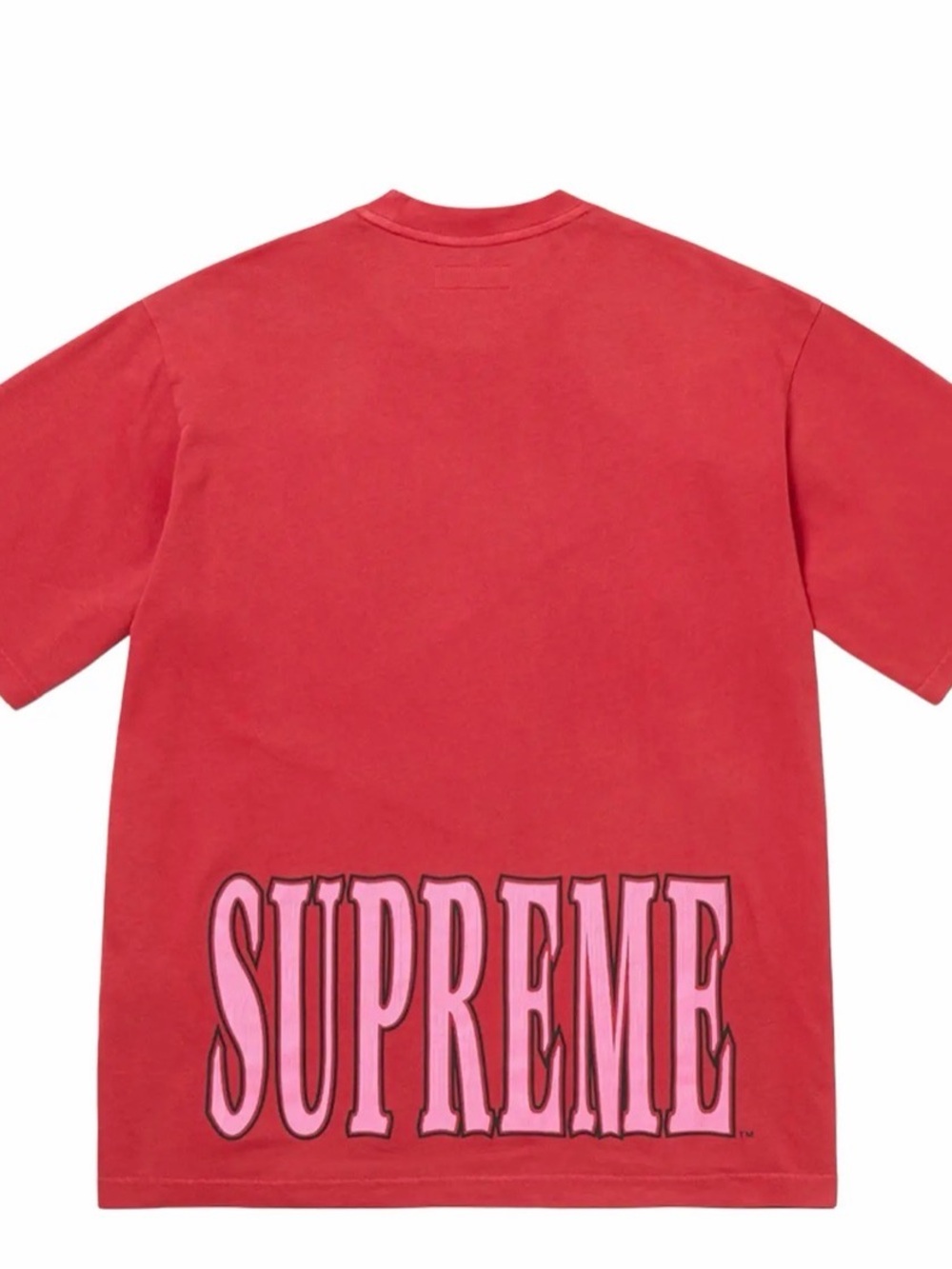 Supreme Red Tee with Pink Back Logo